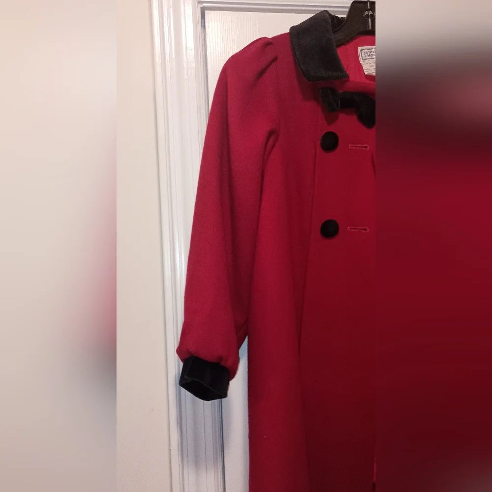 Jennifer Moore Vintage girls Red Black Dress Coat Hat 6x